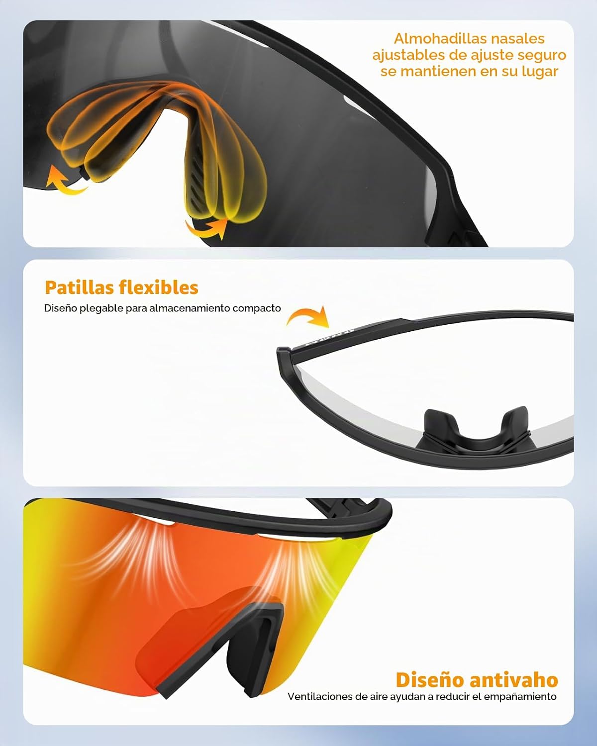 MoKo Gafas de sol polarizadas para correr para hombres y mujeres, u...