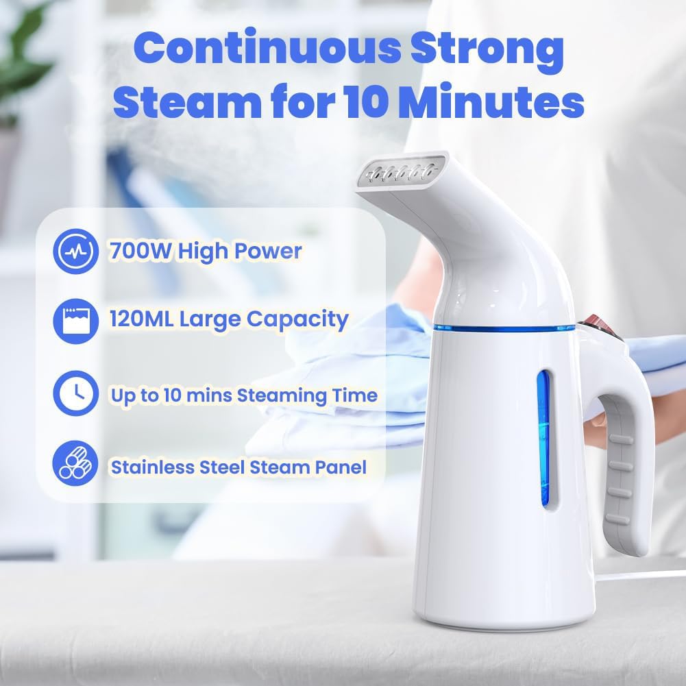 Blesgam Vaporizador para Ropa 700W, Calentamiento Rápido en 40S, Ta...