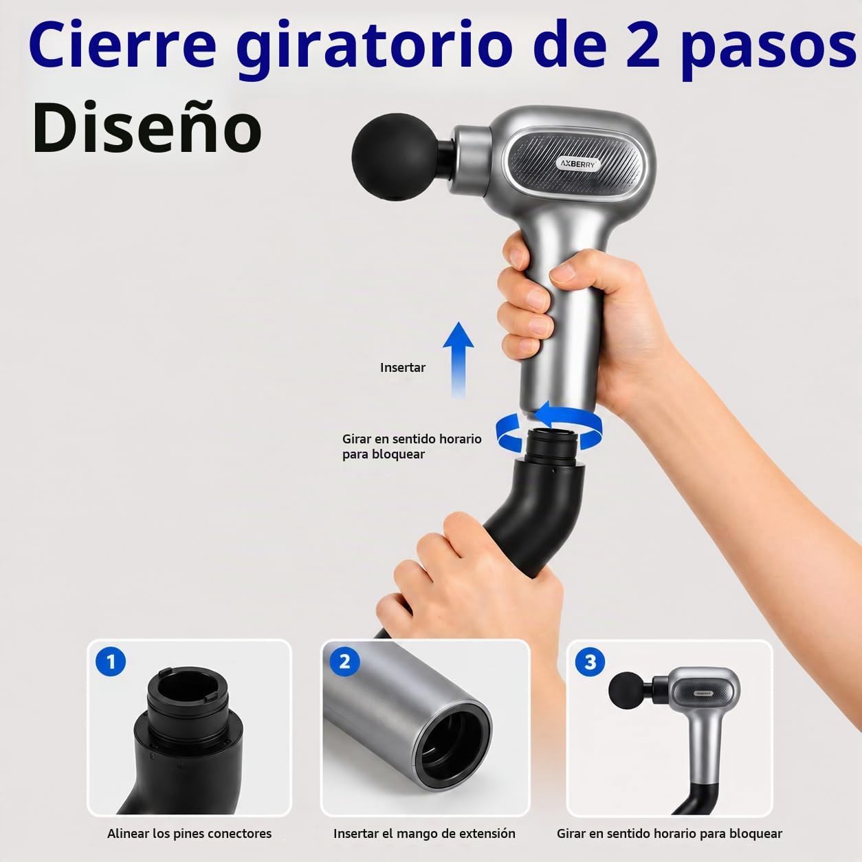 AxBerry Pistola de masaje, masajeador de percusión de tejido profun...
