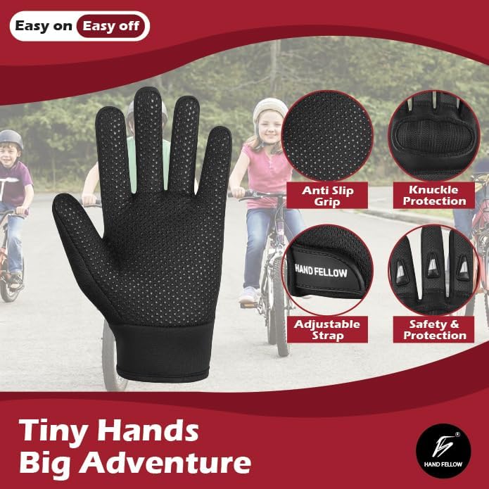 Hand Fellow Guantes de motocross para niños, guantes de ciclismo co...