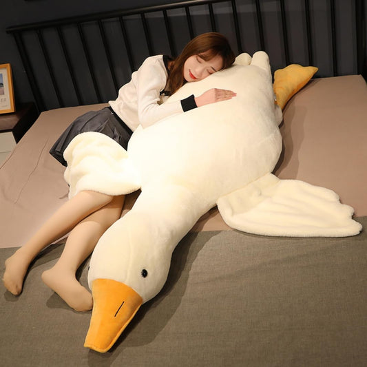 Animal de Peluche de Ganso Gigante, Peluche de Ganso Blando Blanco...