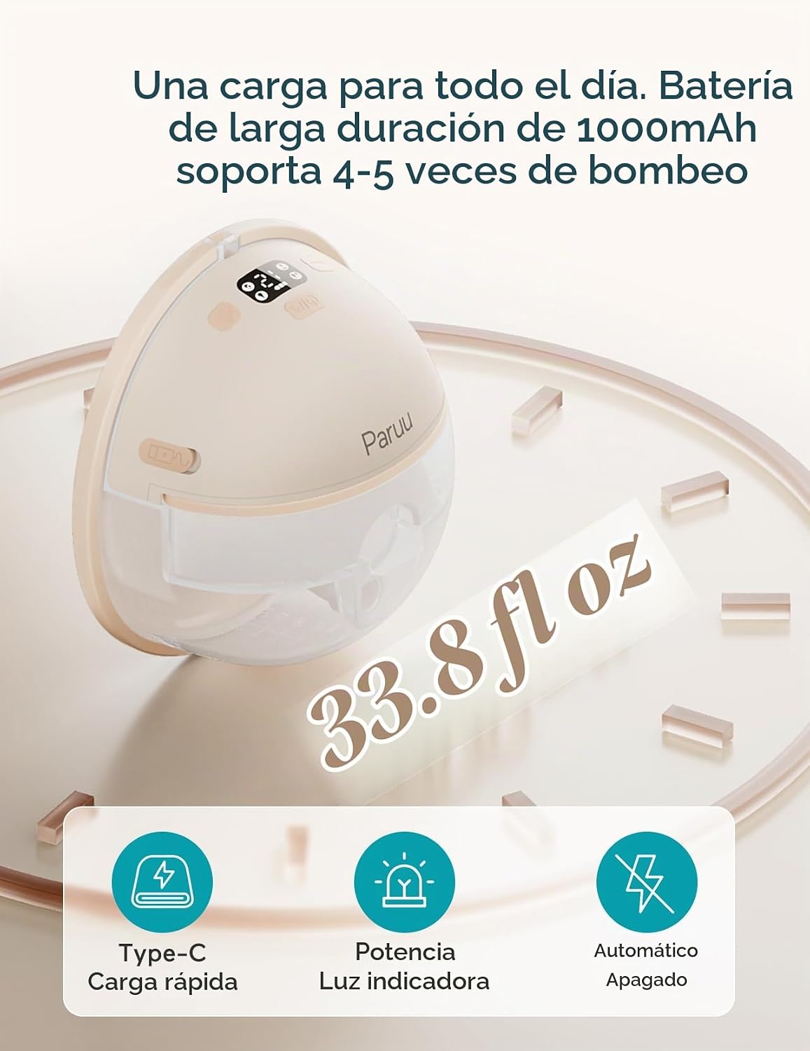 Paruu Extractor de Leche Manos Libres P16, Extractor de Leche Portá...
