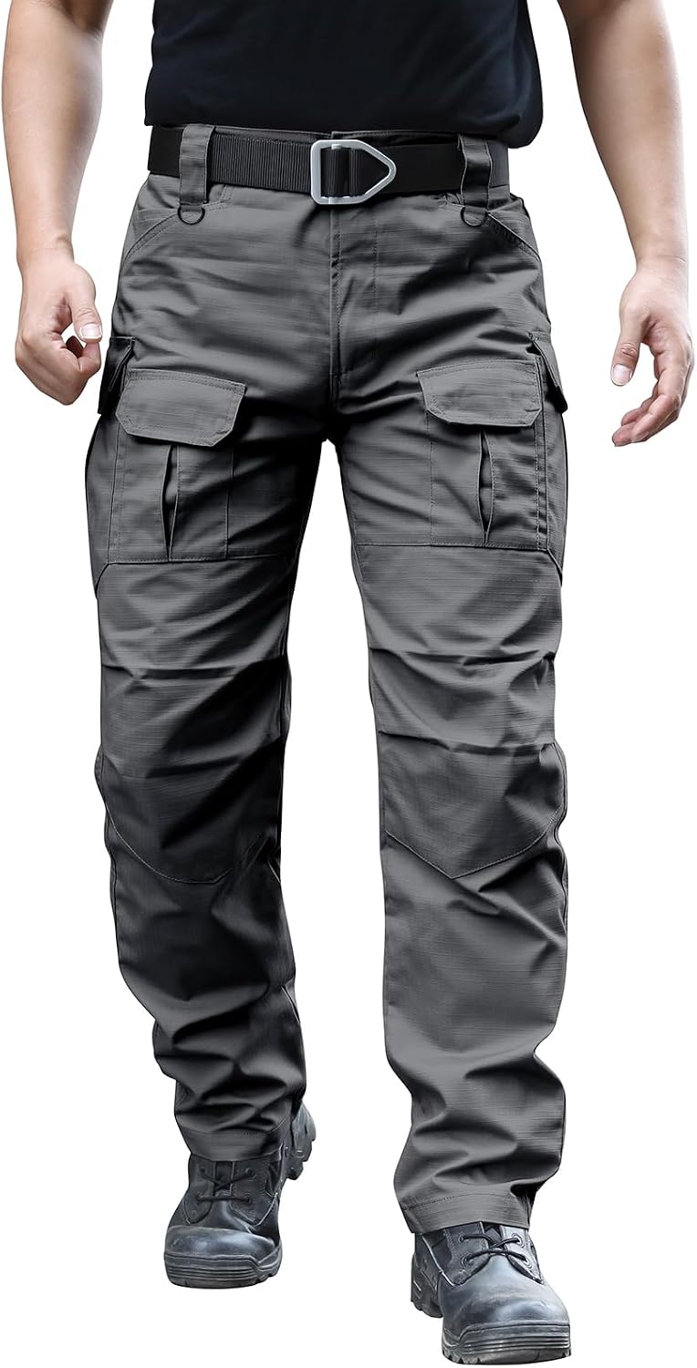 Hiwise Pantalones tácticos elásticos para hombre, resistentes al ag...