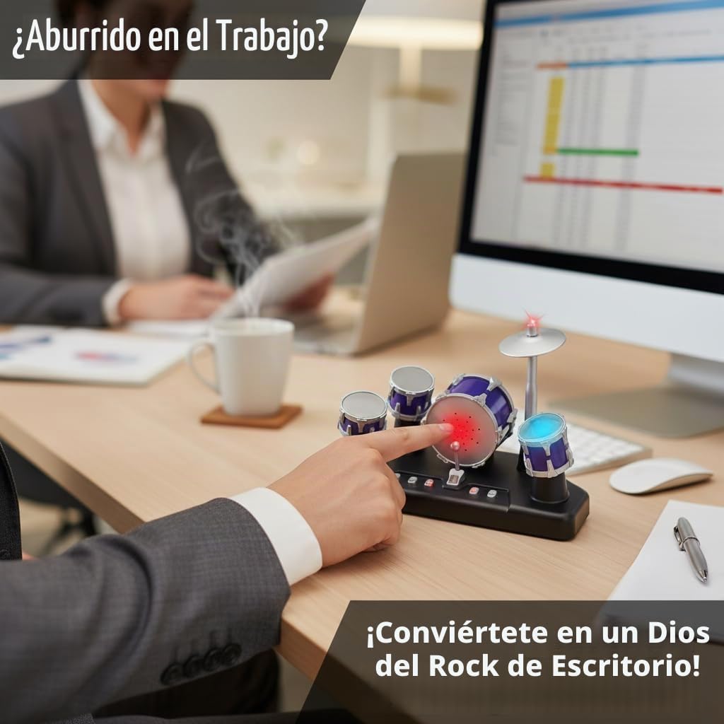 Juego de Tambor de Dedo Electrónico Mini Desktop Pequeño Juego de N...