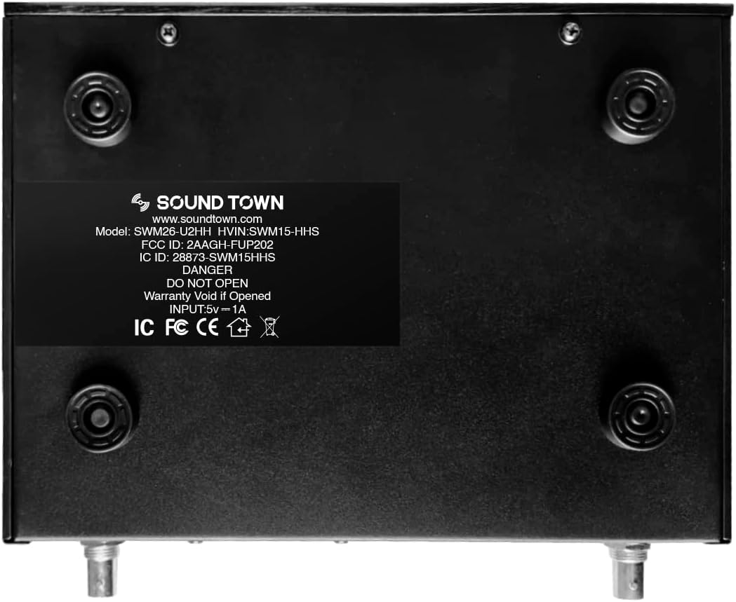 Sistema Sound Town de micrófono inalámbrico UHF de metal de 200 can...