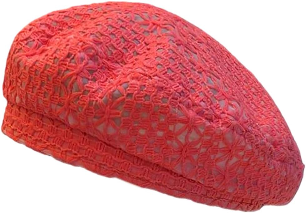 MOSSTYUS Boina ligera de encaje para mujer, diseño floral, transpir...