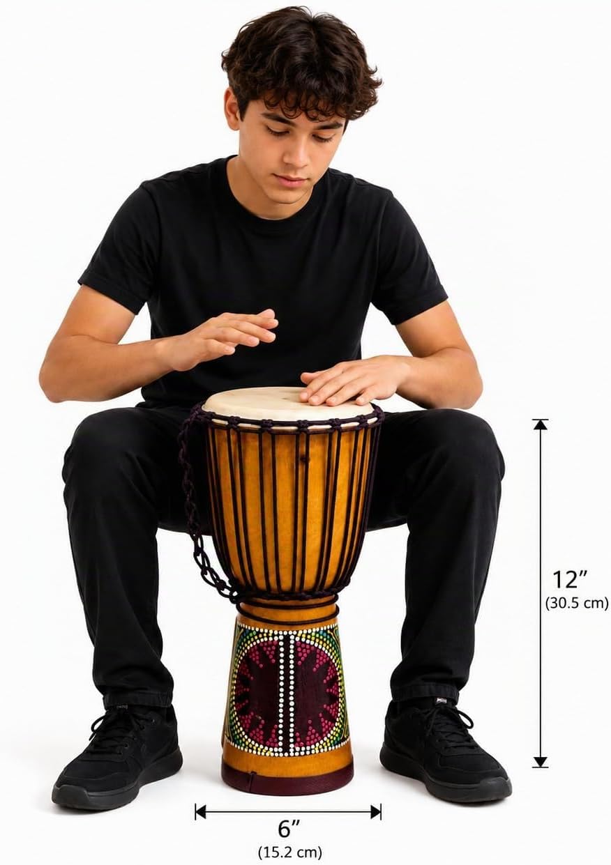 Tambor de sandía Djembe de 6 x 12 \u2013 Tambor de mano africano he...