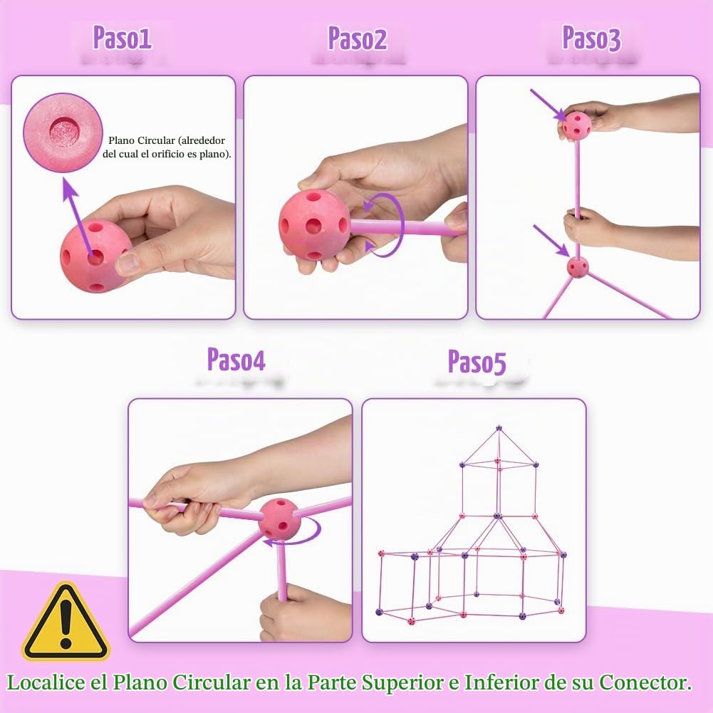 Kit de construcción de fortalezas para niños, 120 piezas, juguetes...