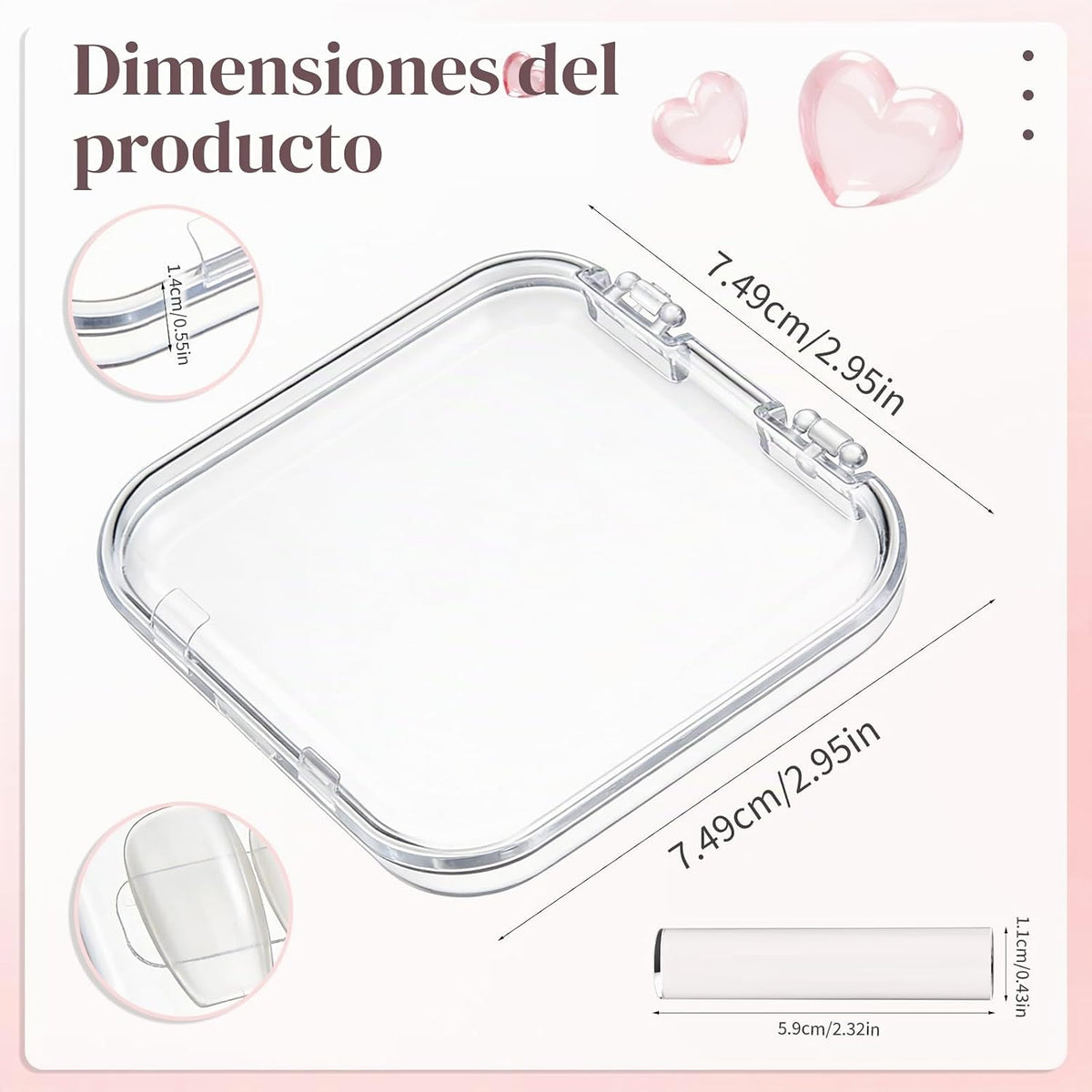 YOSMAKIY 30 cajas de embalaje de uñas a presión, juego de cajas de...