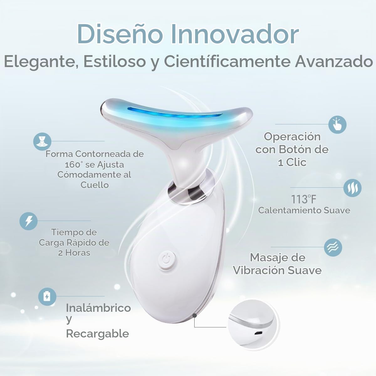 LuxeSkin Masajeador facial de la terapia de la luz roja del color L...