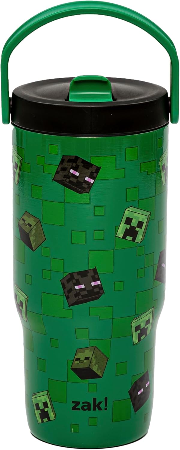 Zak Designs Minecraft Siply Sutton - Vaso para la escuela o viajes,...