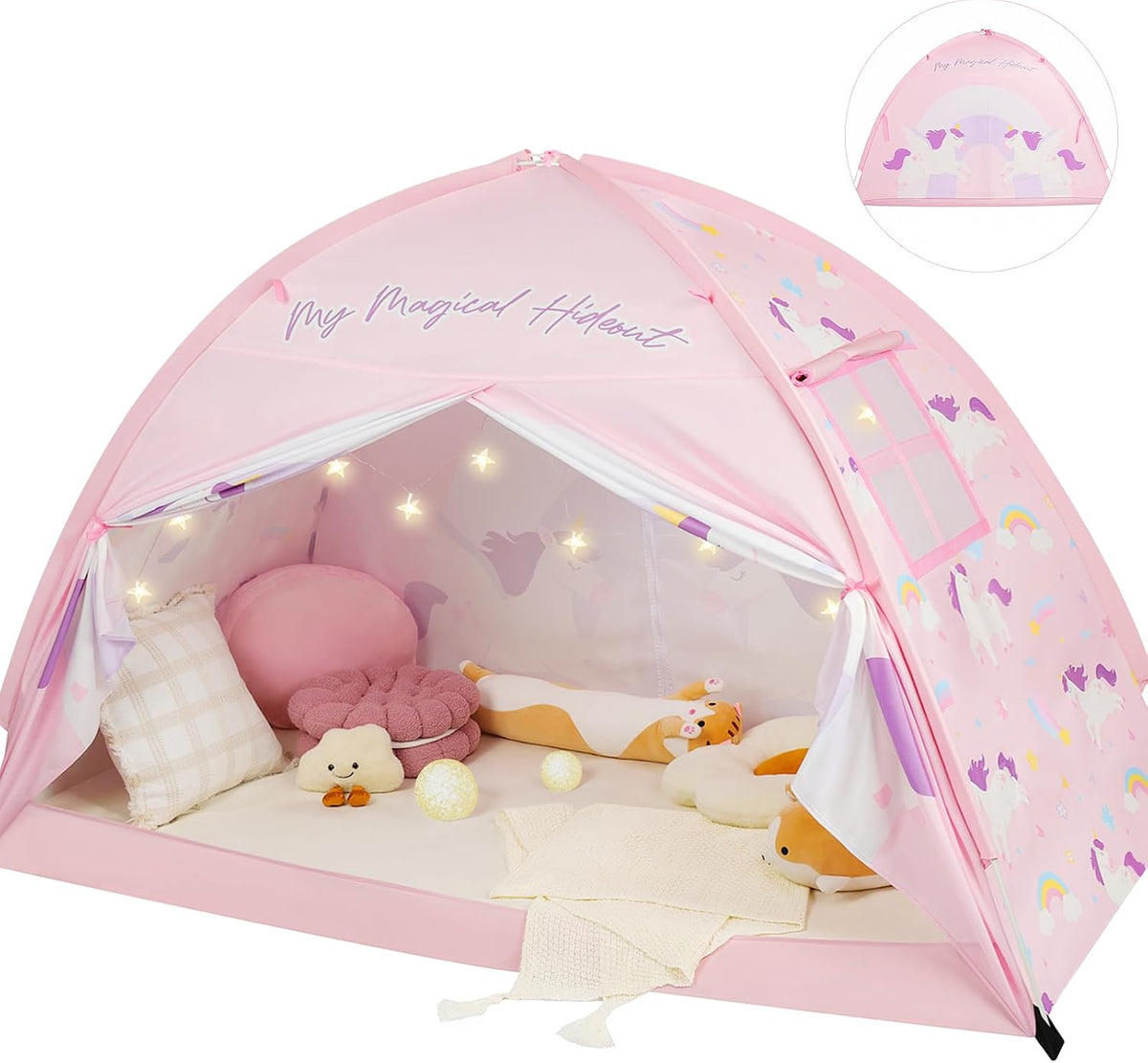 PIIKAGO Tienda de campaña de cama doble para niños, dosel de cama d...