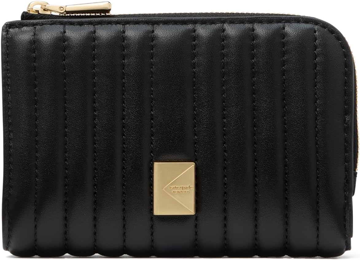 kate spade new york Cartera pequeña compacta de cuero con guijarros...
