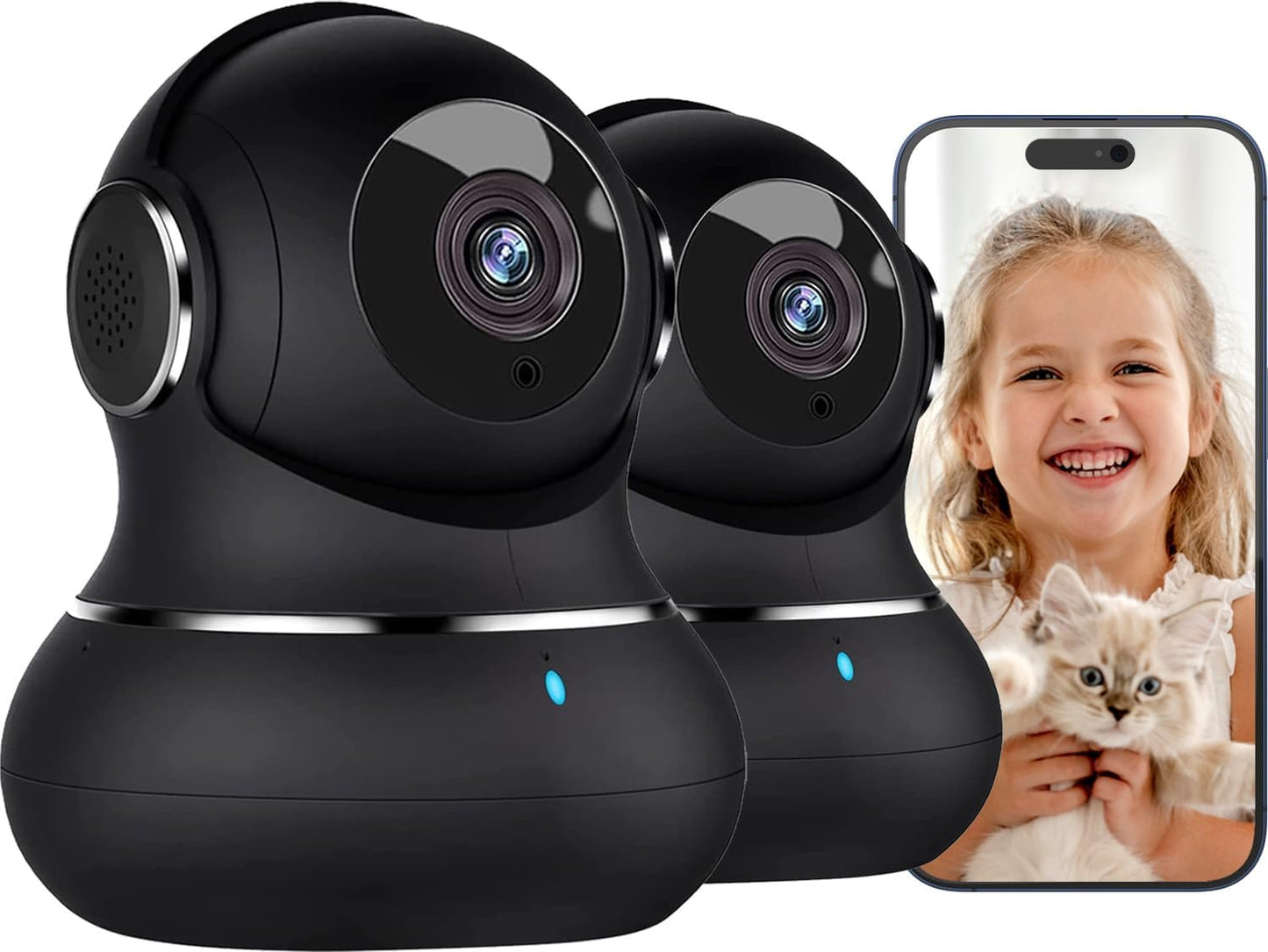 litokam Cámara interior 2K, 360 cámaras de seguridad para el hogar...
