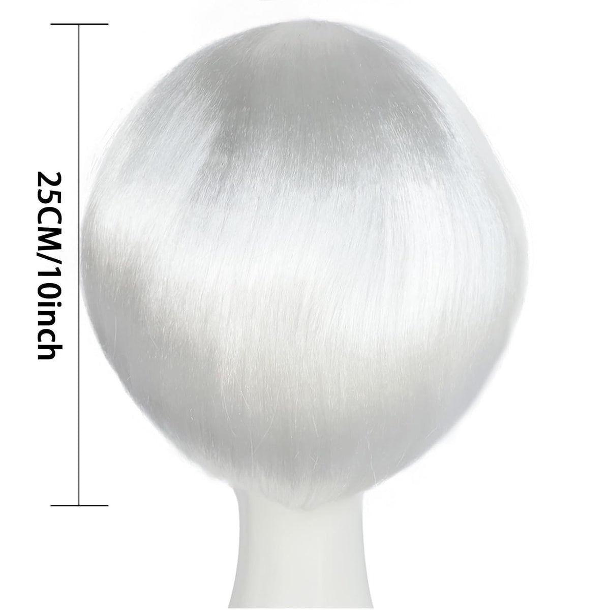 JoneTing Peluca Blanca de Seta【+Gorra de Cabello】Pelucas Bob Blanca...