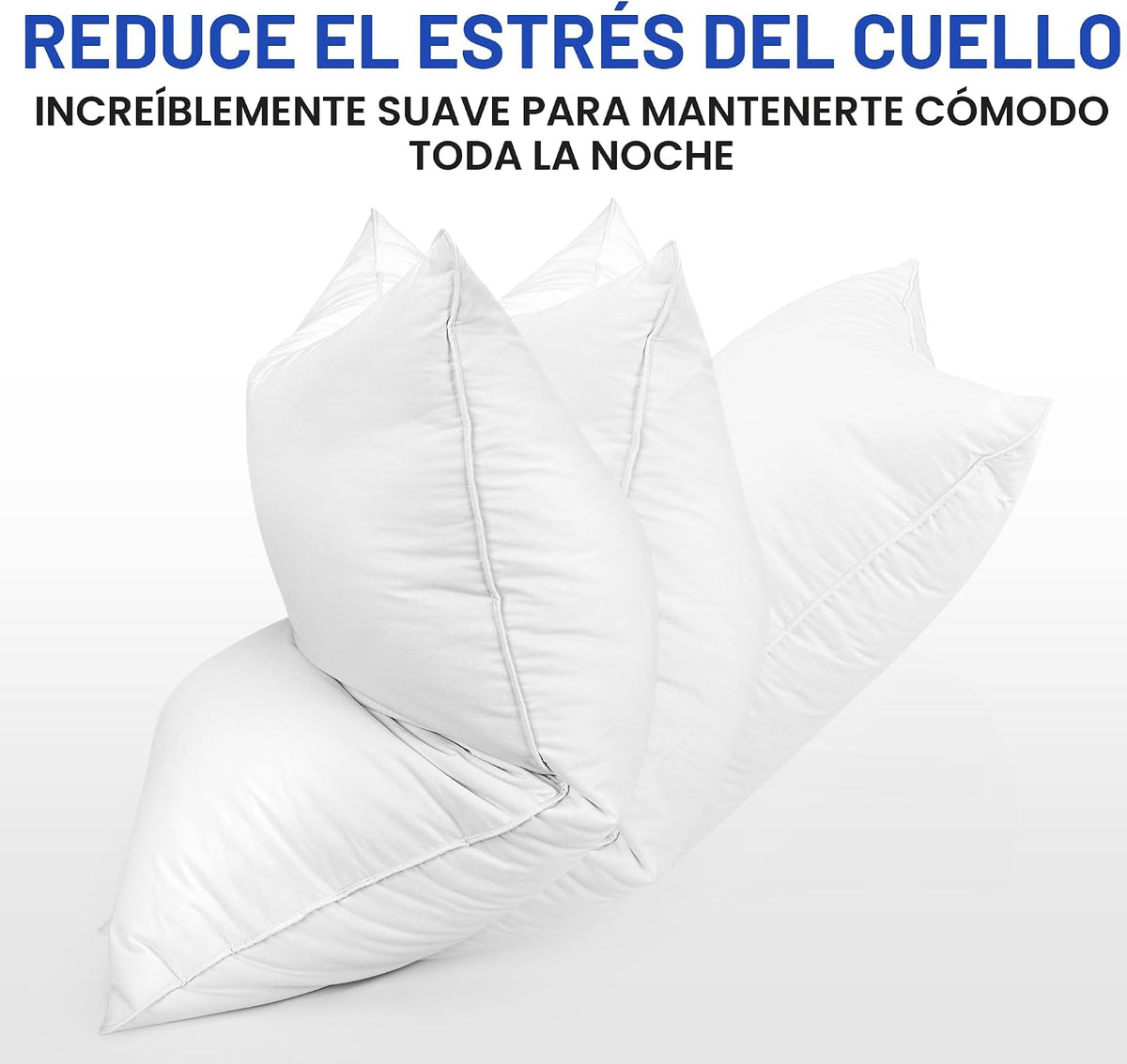 zibroges Juego de 2 almohadas de plumas tamaño King, almohada de pl...