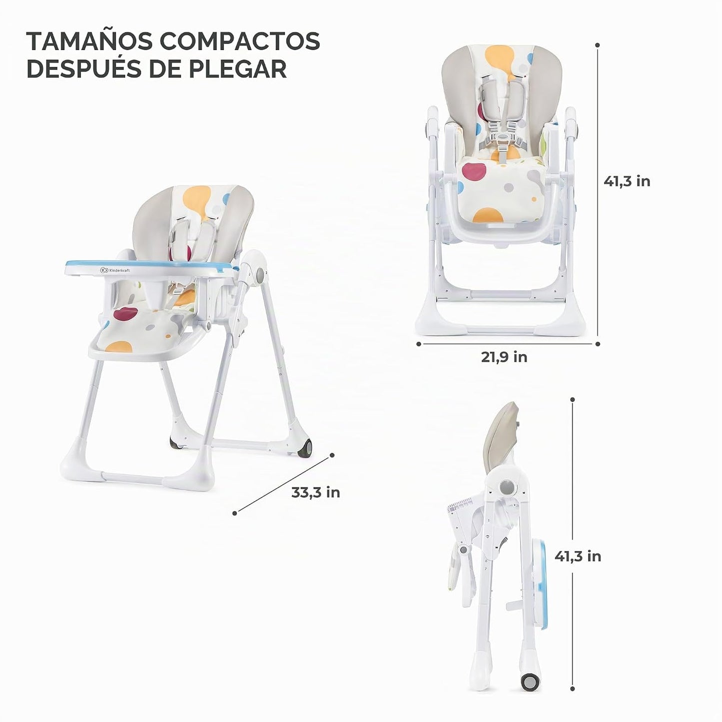 Kinderkraft Trona Yummy, Silla de bebé, ergonómica, cómoda, reclina...