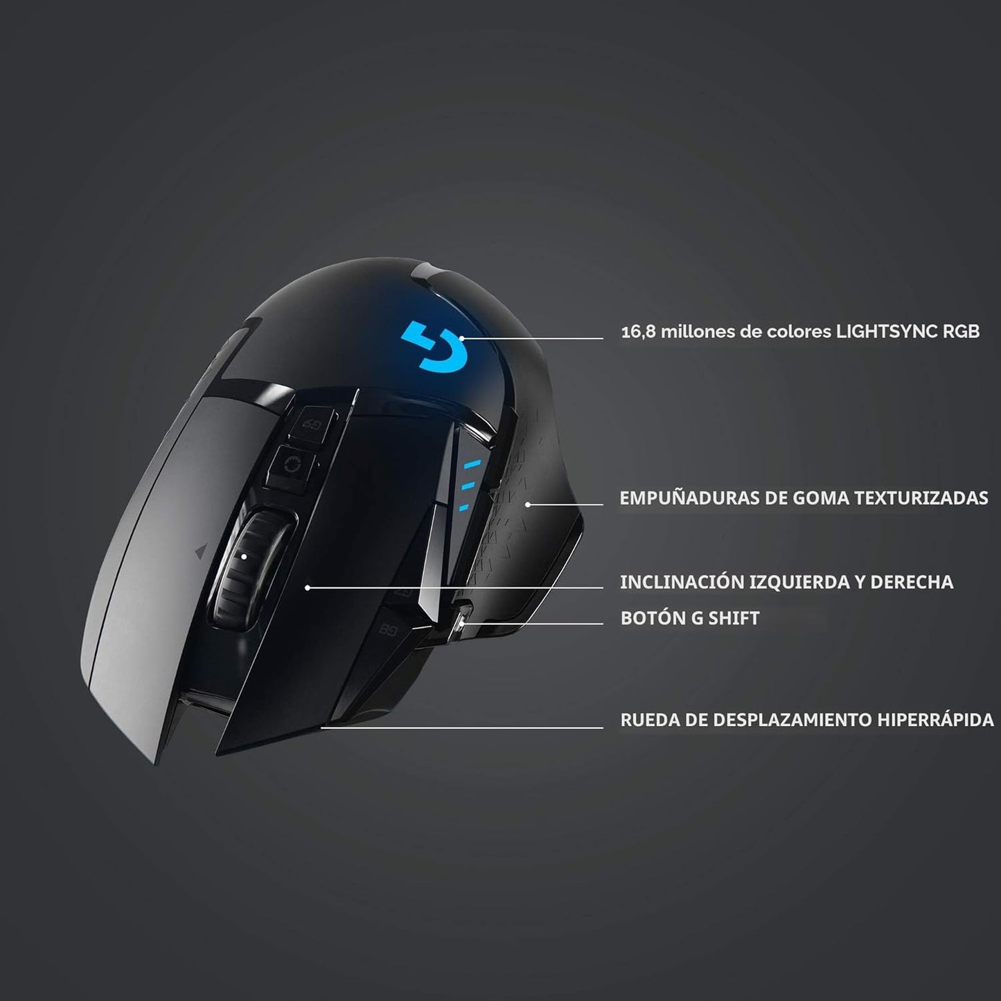 Logitech G Ratón inalámbrico para juegos 502 Lightspeed - Negro | R...