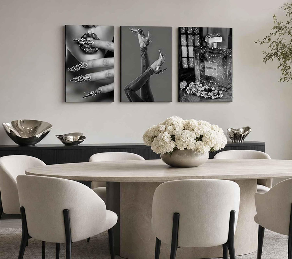 Lienzo moderno para mujer, arte de pared con estilo en blanco y neg...