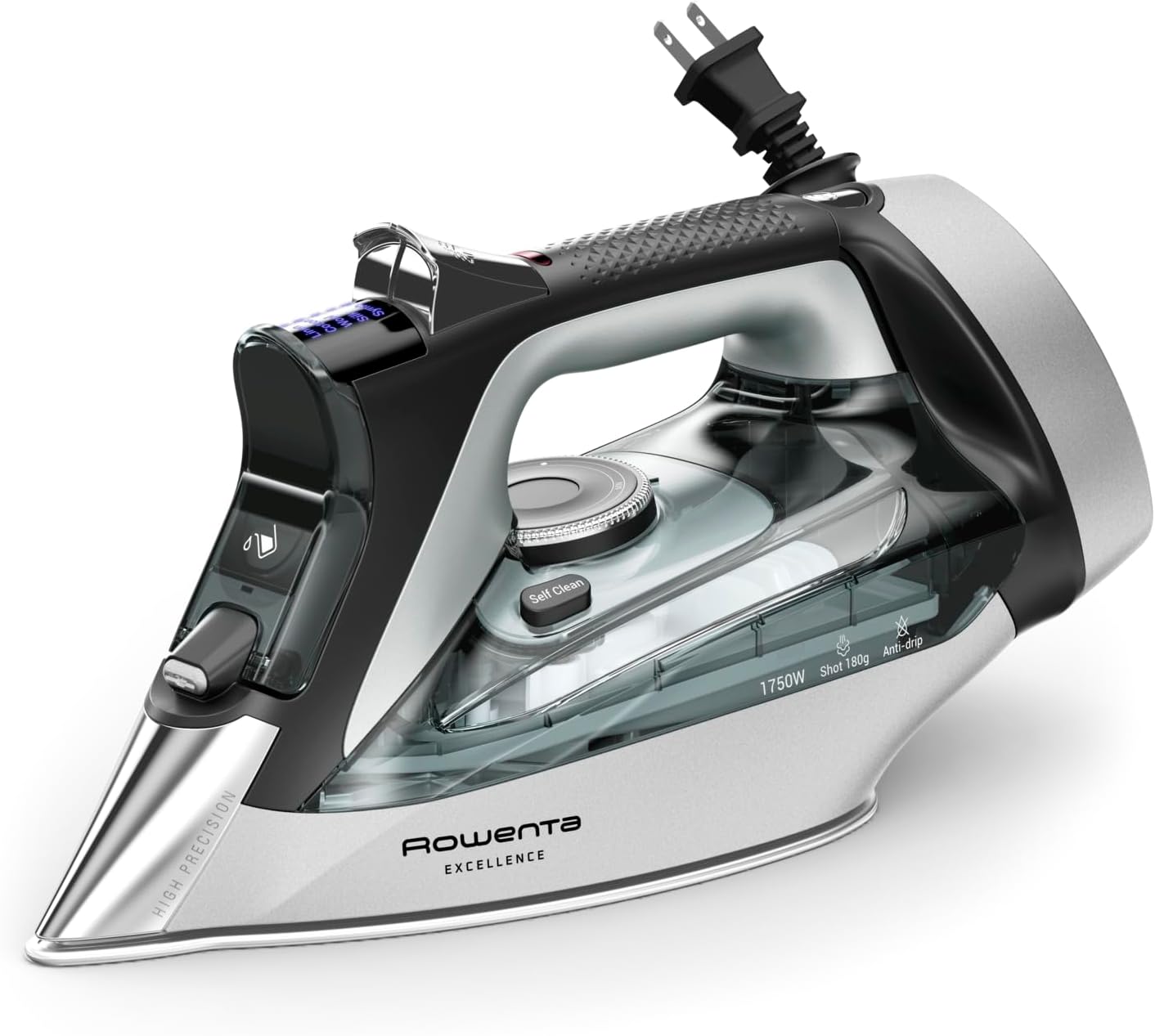 Rowenta Plancha de vapor Focus Excellence de acero inoxidable para...