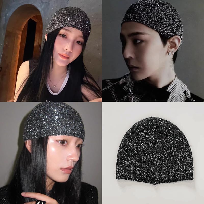 Suillty Gorro de punto con lentejuelas para mujeres y hombres, con...