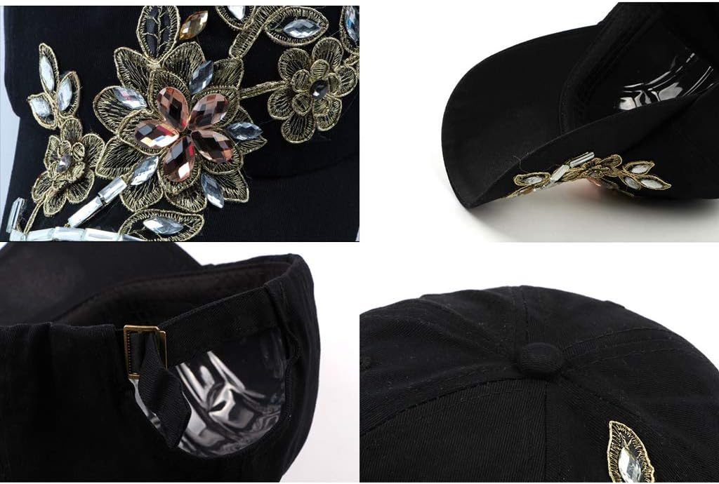 Gudessly Bling - Gorra de béisbol para mujer, diseño de flores, con...