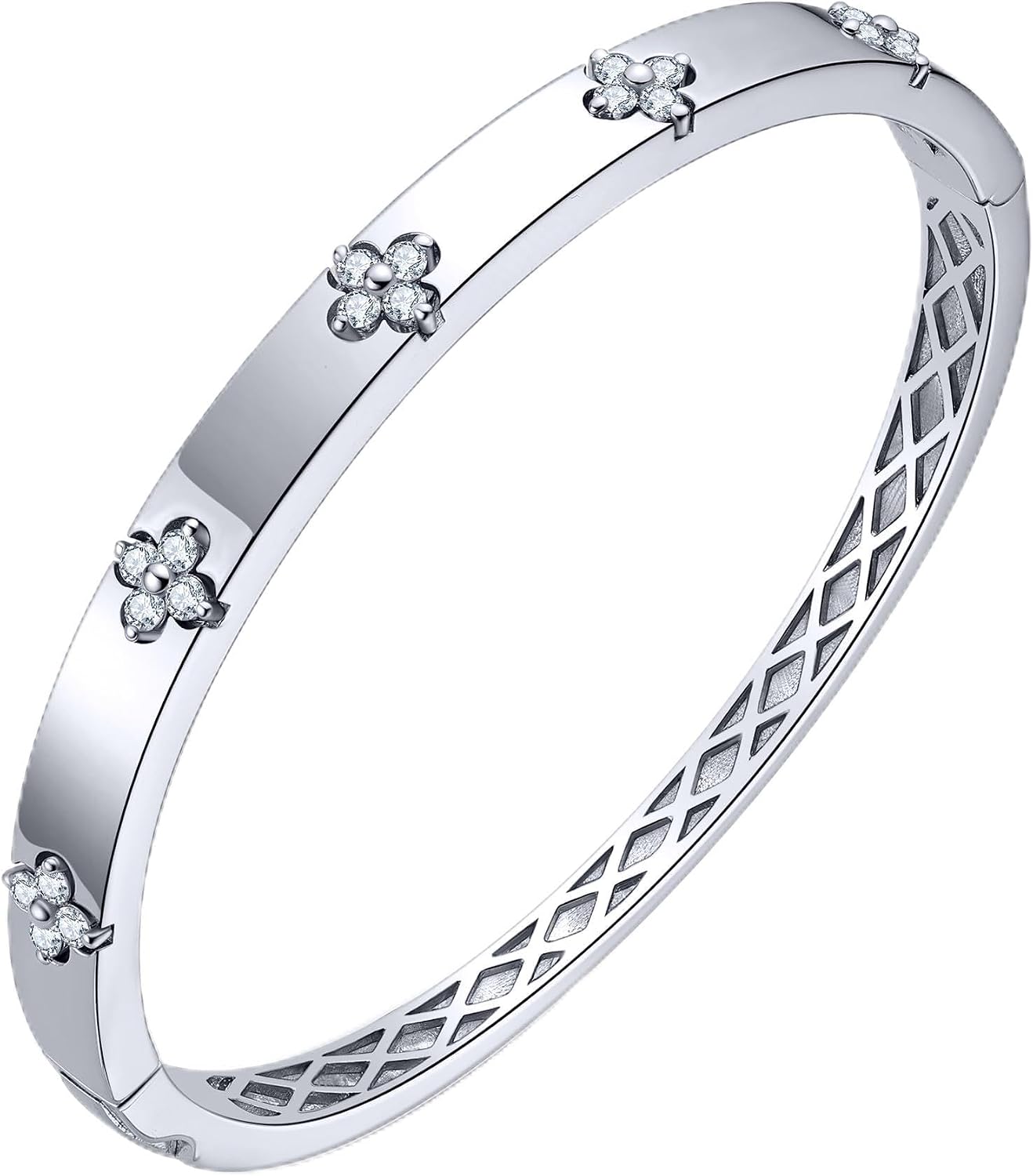 TIMELESSTAR Pulseras de trébol para mujer, hipoalergénicas, moissan...