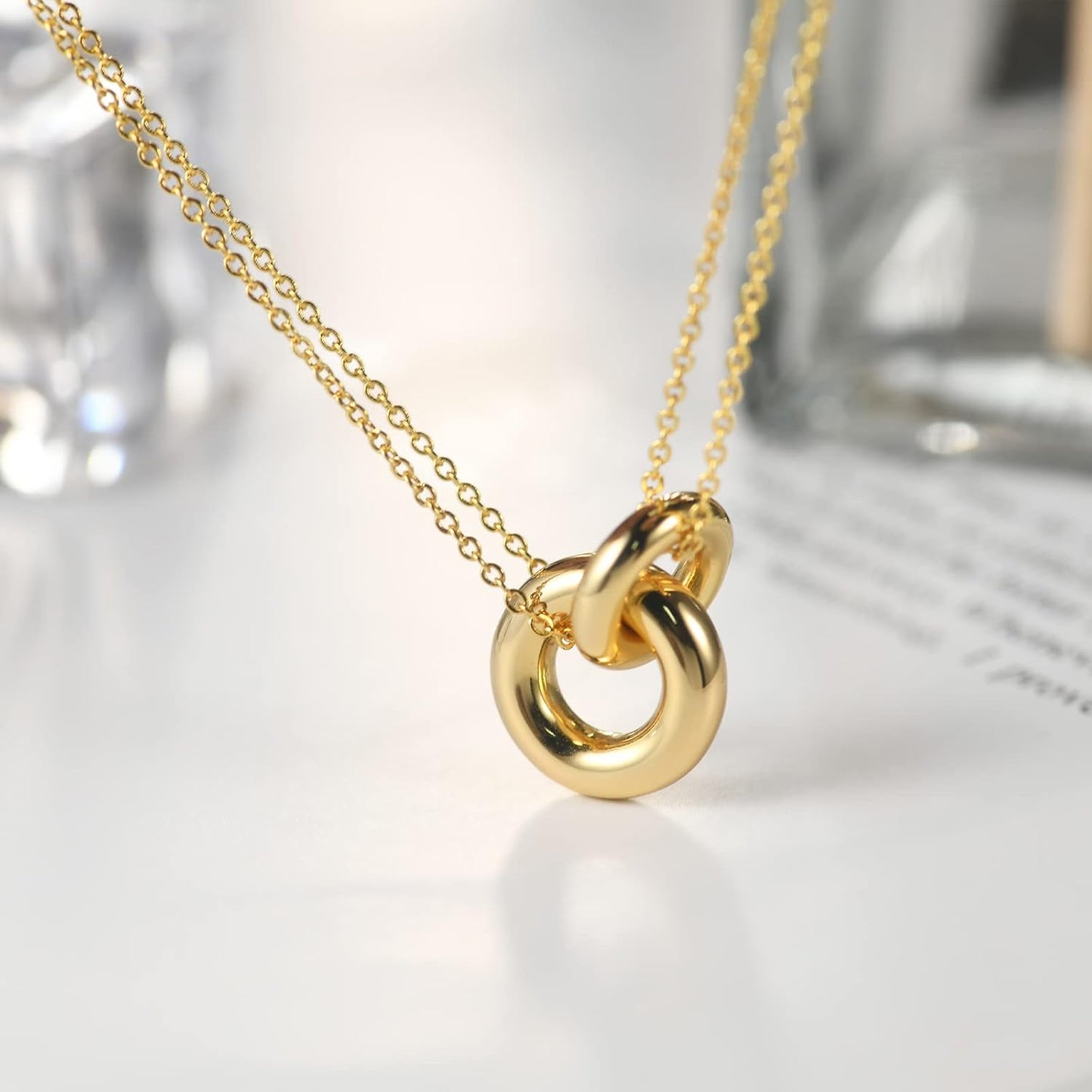 AllenCOCO - Collar de oro delicado para mujer, collares lindos y de...