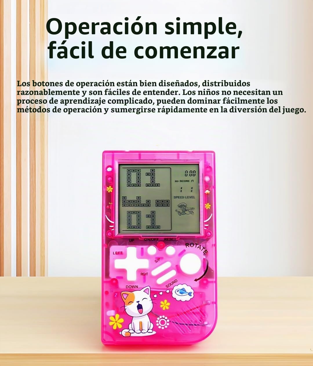 LZYCH Consola de juegos de ladrillo para niños, cuerpo transparente...