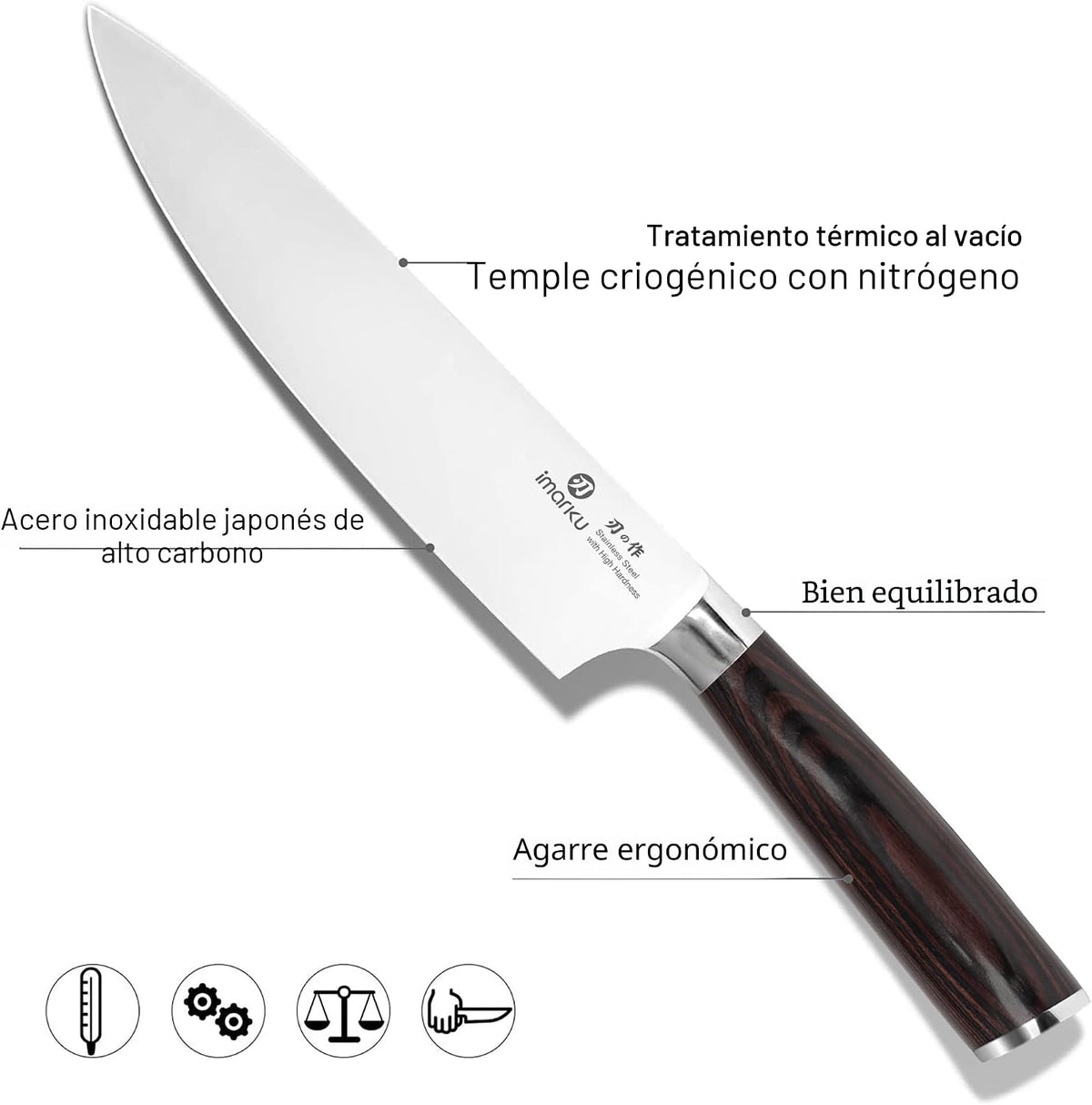 imarku Juego de cuchillos de 3 piezas, juego de cuchillos de chef j...