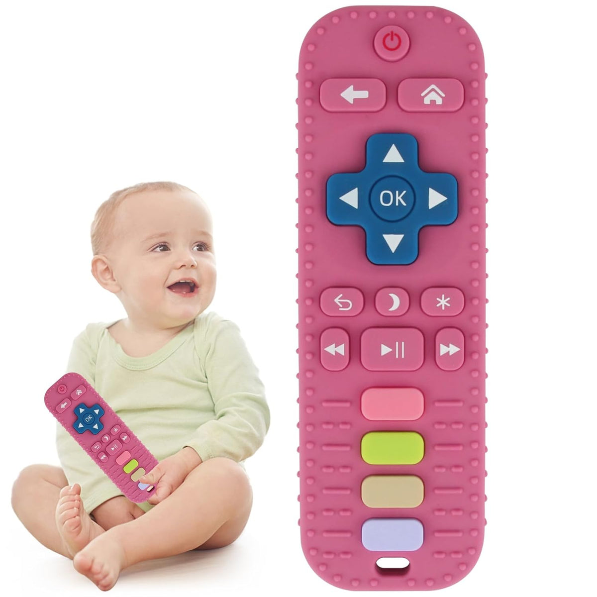 Juguete del mordedor del bebé para los bebés 3-24 meses TV Control...