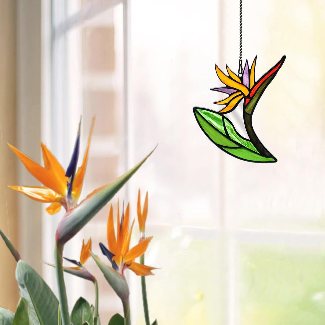 HAOSUM Atrapasoles de cristal decorativo con diseño de pájaro del p...