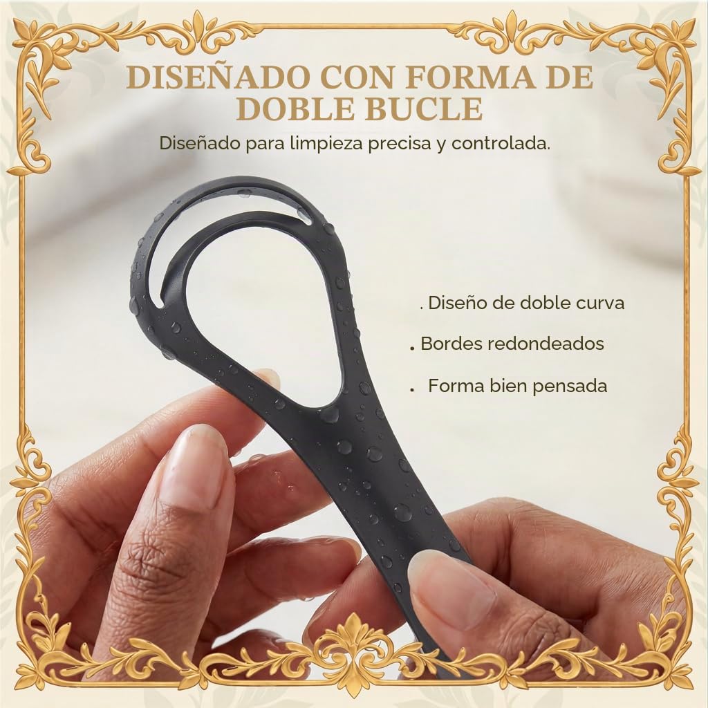 MasterMedi Raspador de lengua negro con estuches (forma de cuchara,...