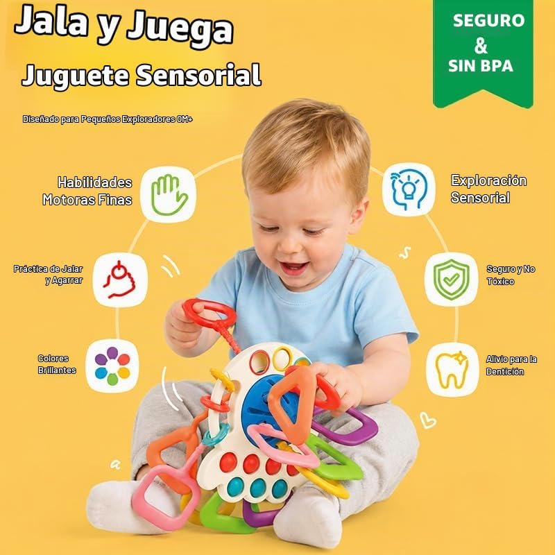 COMTAY Juguete de silicona Montessori para bebés | Juguete sensoria...