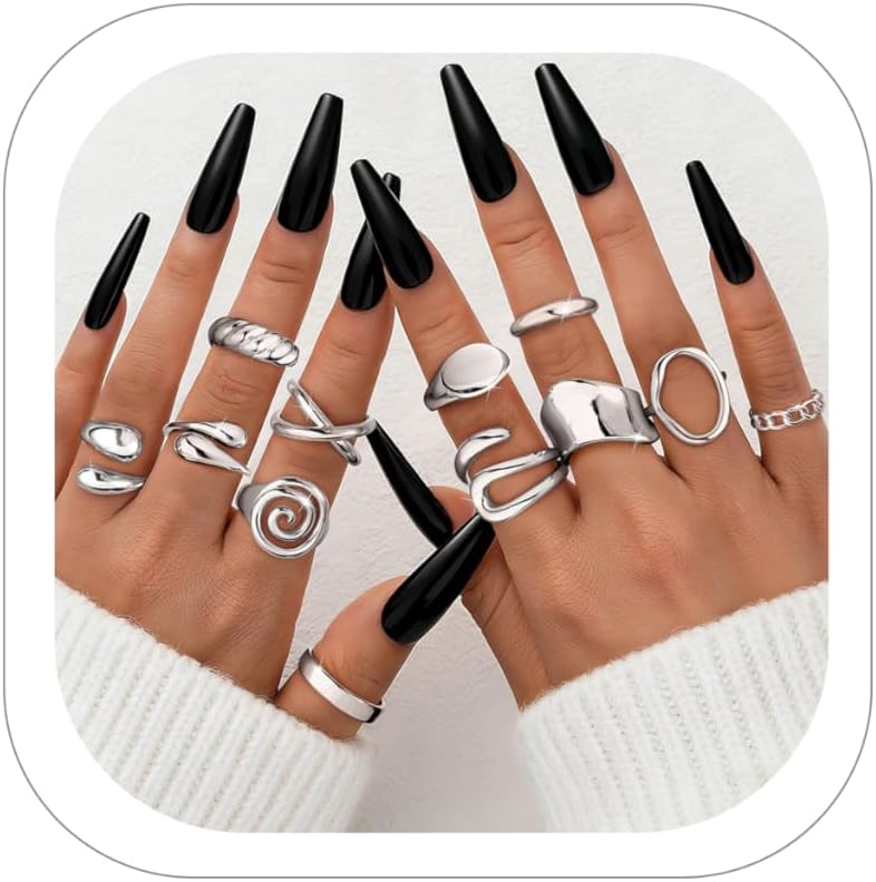 ZHESHY Anillos gruesos de oro para mujer, sin deslustre, chapados e...