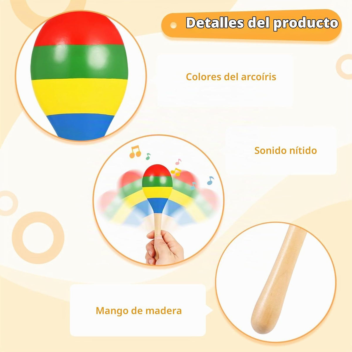 24 maracas para adultos, maracas de madera multicolor de 7.9 pulgad...