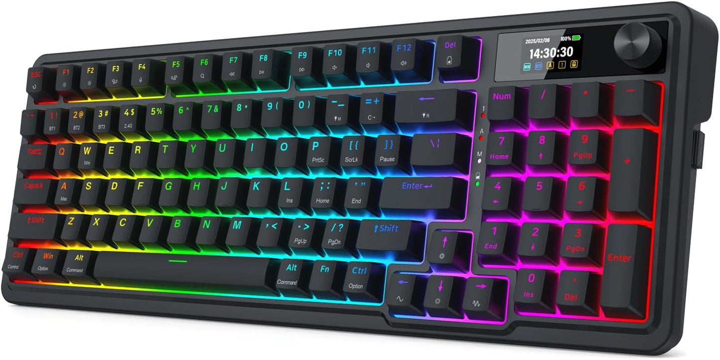 Redragon K719 Teclado inalámbrico para juegos con junta con pantall...