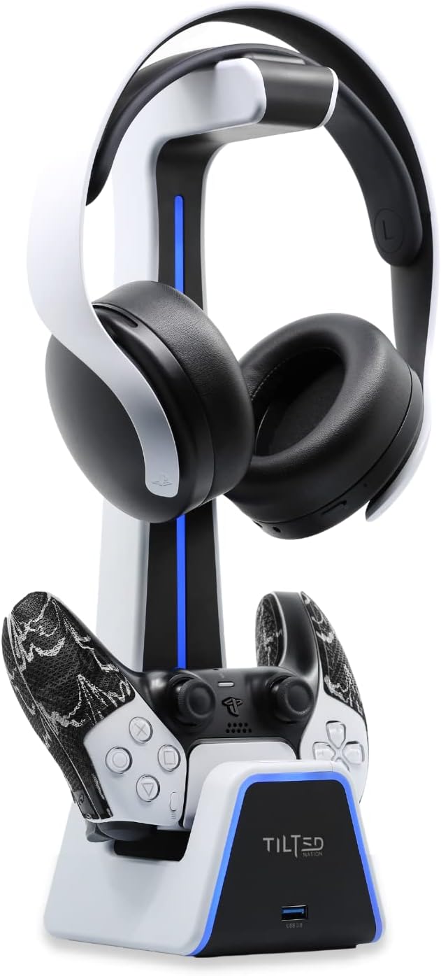 Tilted Nation Soporte para auriculares y controlador para juegos |...