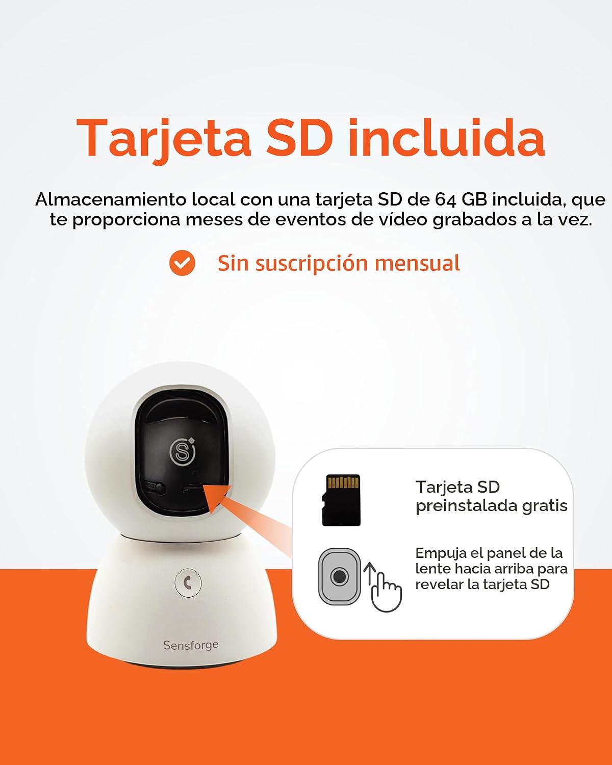 SensForge Cámara de seguridad recargable de 2.5 K, cámara doméstica...