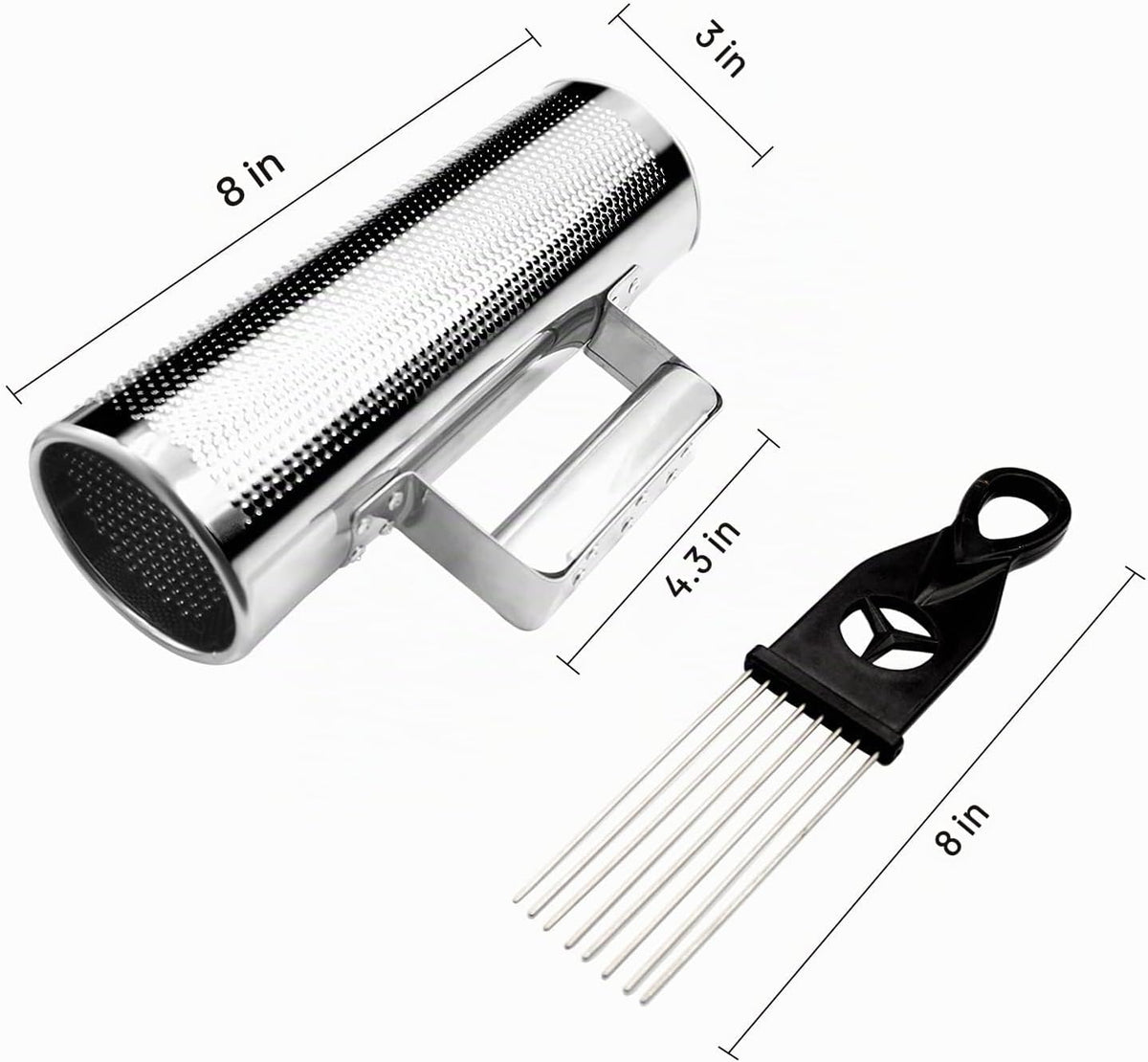 EastRock Güiro Shaker de Acero Inoxidable de 8" x 3" Instru...