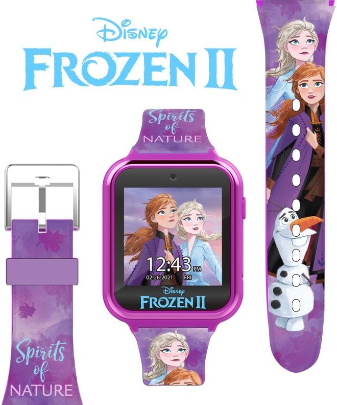 Accutime Reloj inteligente Disney Frozen para niños con cámara para...