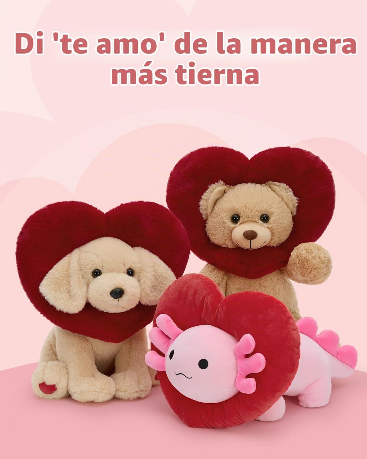 MaoGoLan Oso de peluche de San Valentín con capucha en forma de cor...