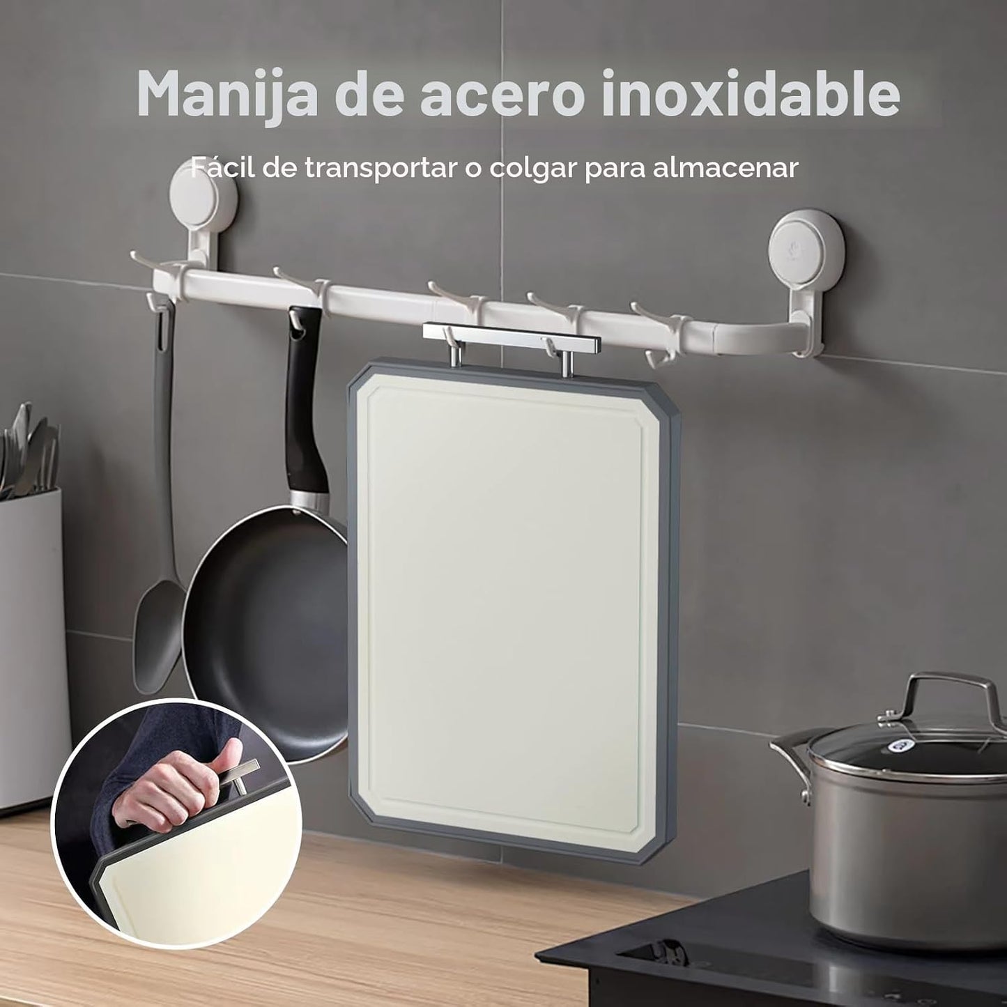 SNOWCLAD Tabla de cortar de acero inoxidable, juego de tablas de co...