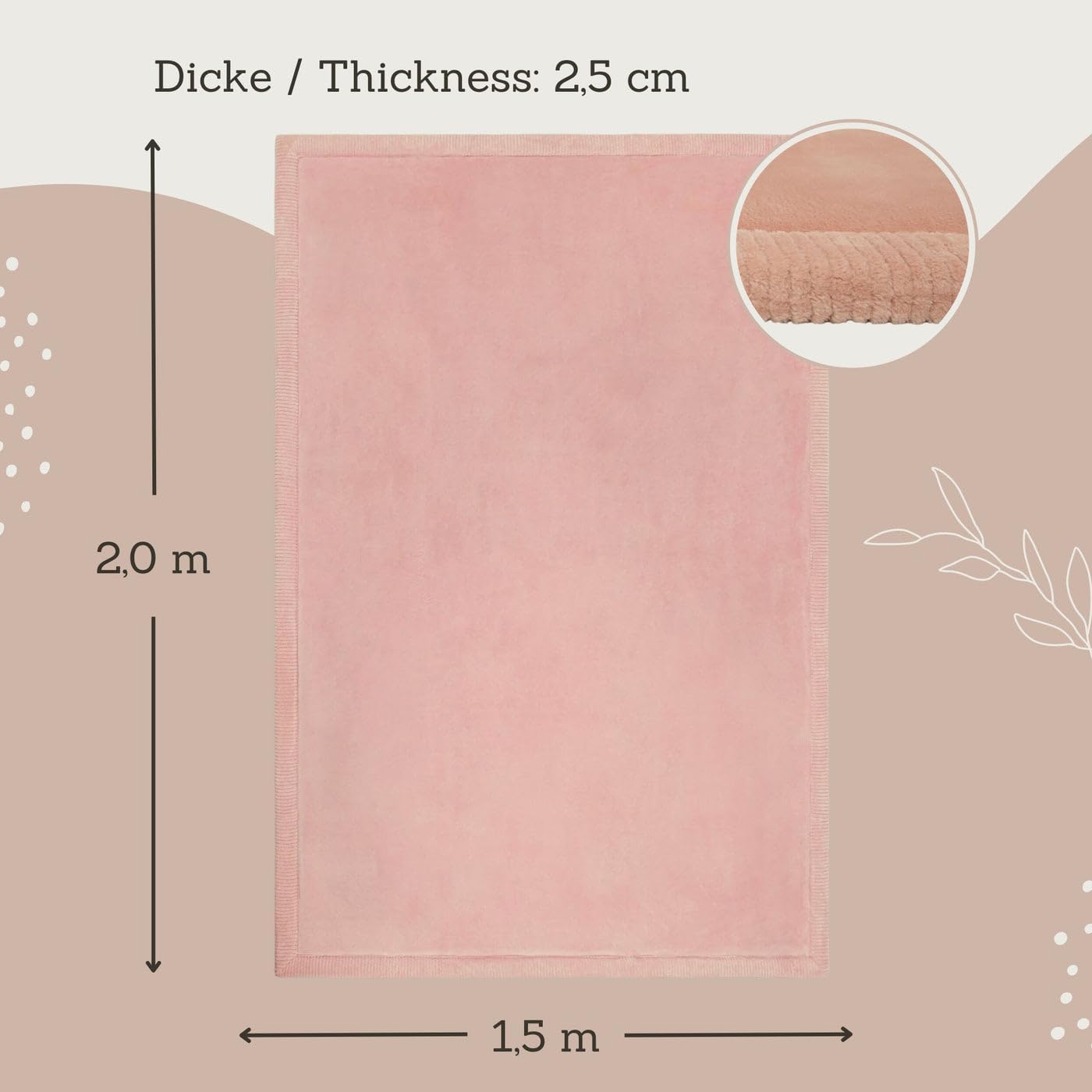Hakuna Matte - Alfombra de terciopelo coral elegante para bebé con...