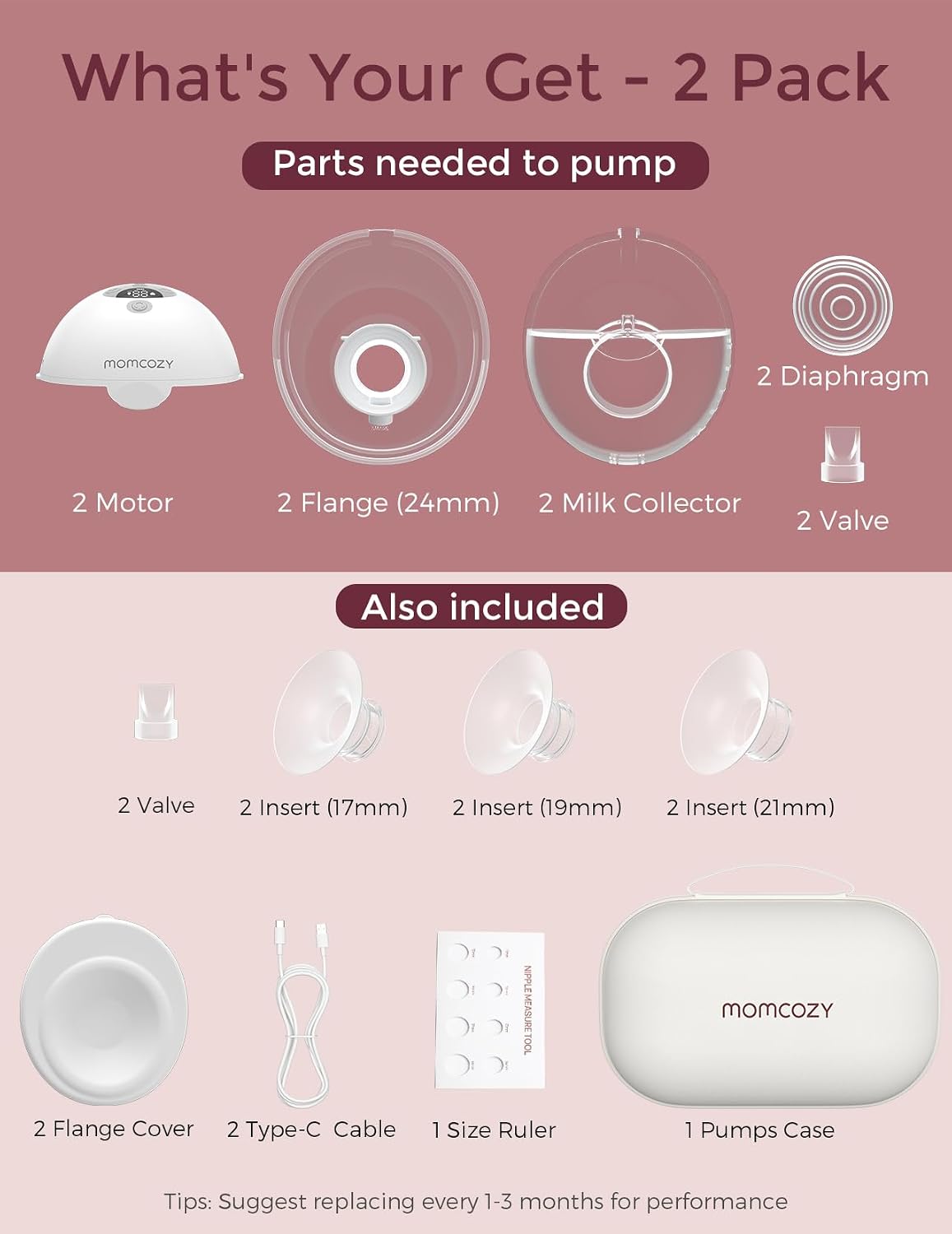 Momcozy Extractor de leche portátil controlado por aplicación intel...