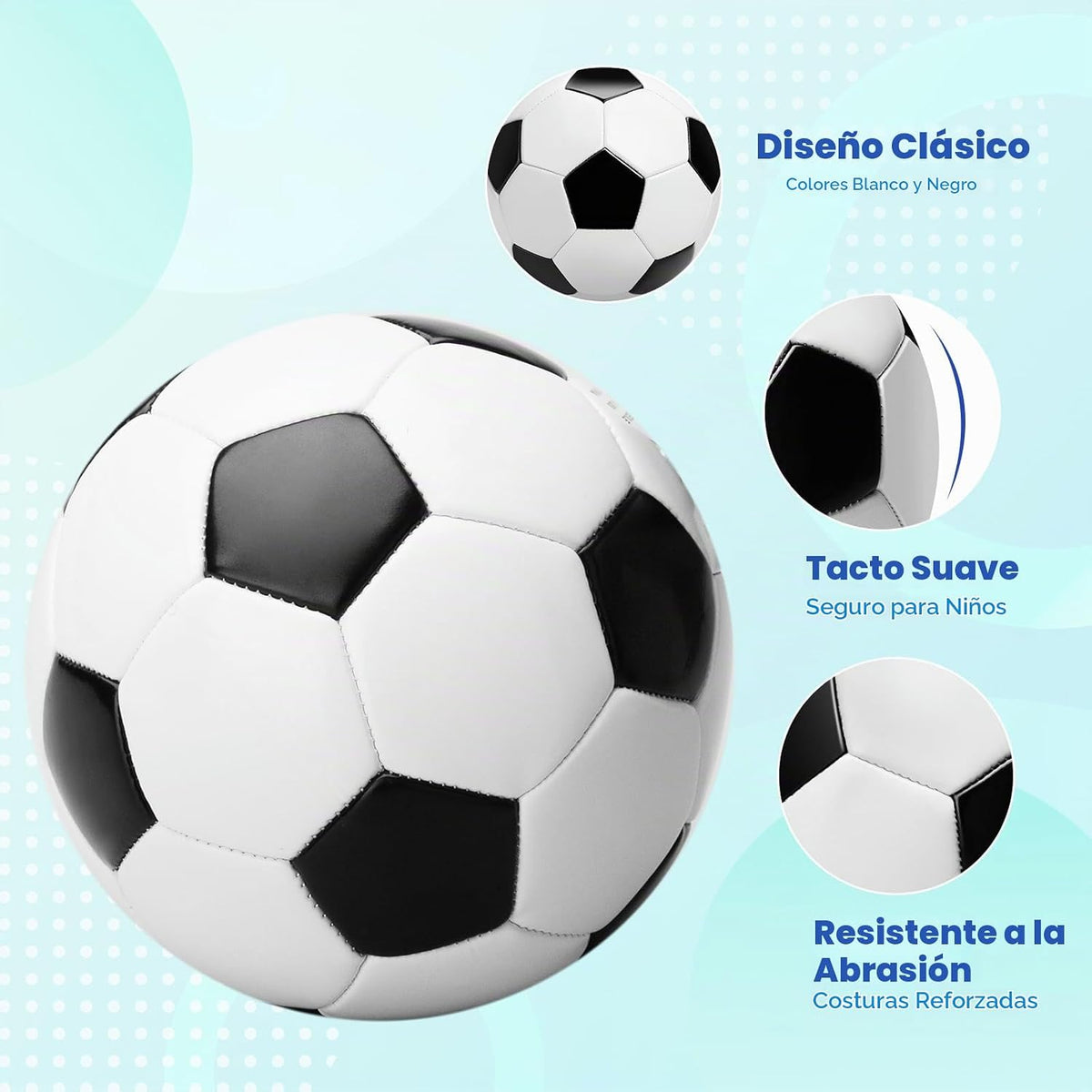 Balón de fútbol tamaño 4, tamaño 3, tamaño 2 con bomba desinflada,...