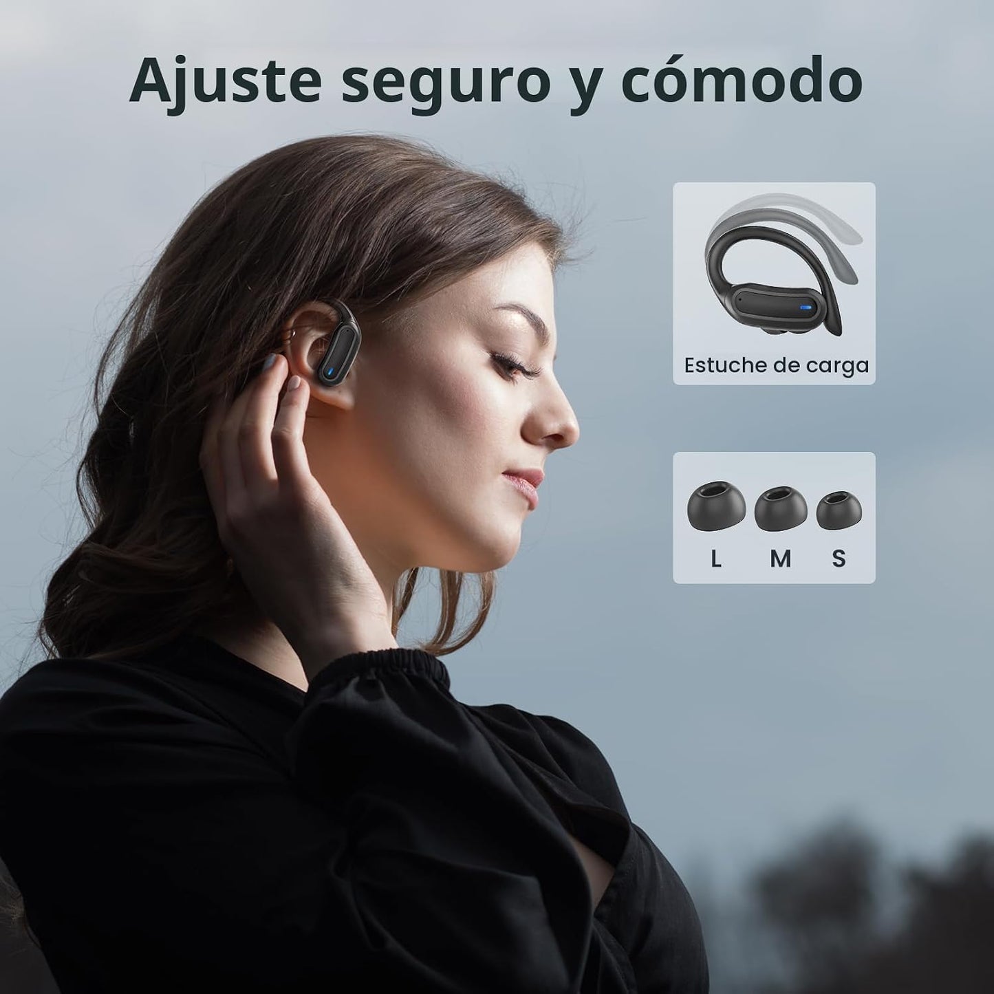 Auriculares inalámbricos Bluetooth, 54 horas de reproducción, estér...