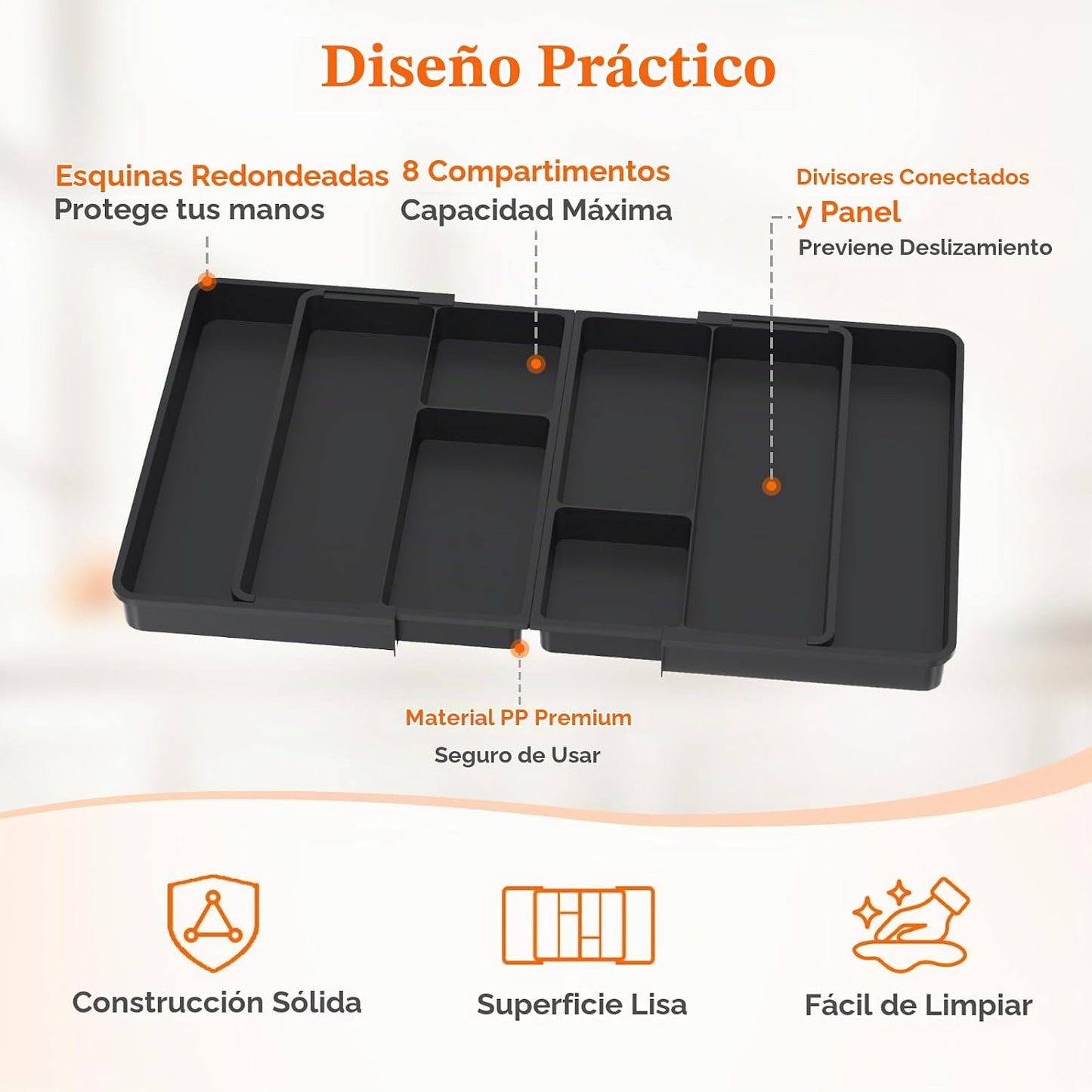 Lifewit Organizador de utensilios expandible para cajón de cocina,...