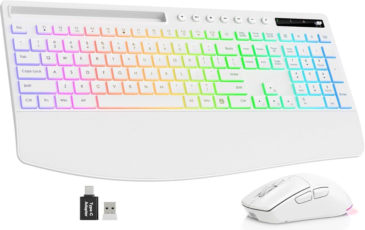 Trueque Combo de teclado y mouse inalámbricos, batería de 4000 mAh...