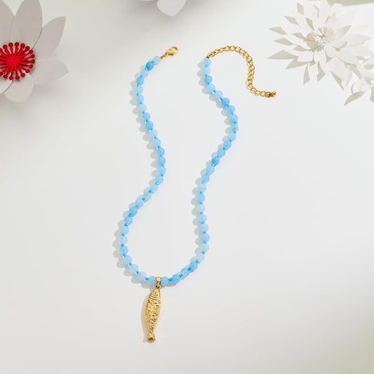 FILMOON Collar de pez para mujer, chapado en oro, colgante de pez,...